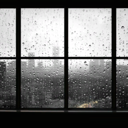 Gothic rain city window