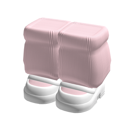 Cute White Platform Shoes w/ Pink Leg Warmers 3.0