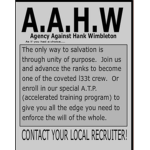 the a a h w (agency against hank w)