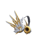 WHITE / GOLD Cyber Winged Headphones