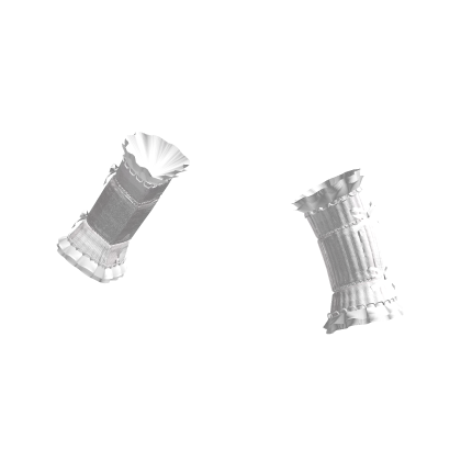 knit arm warmers + ruffles & bows / white 3.0