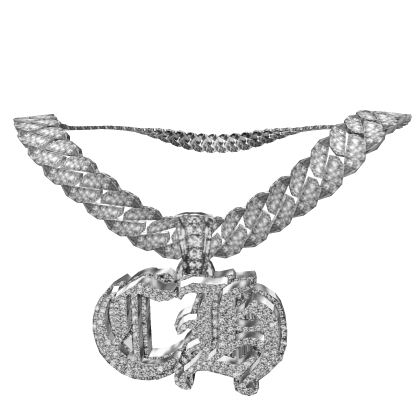 1.0 CH iced out pendant silver w cuban link thumbnail