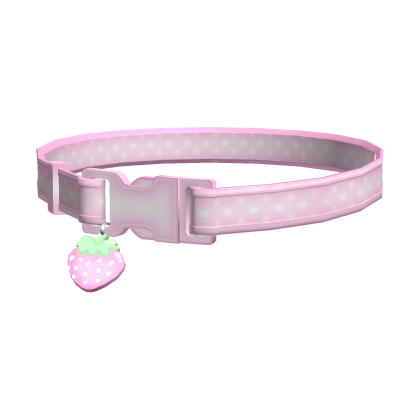 ♡꒱ cute pink strawberry dog collar Roblox item