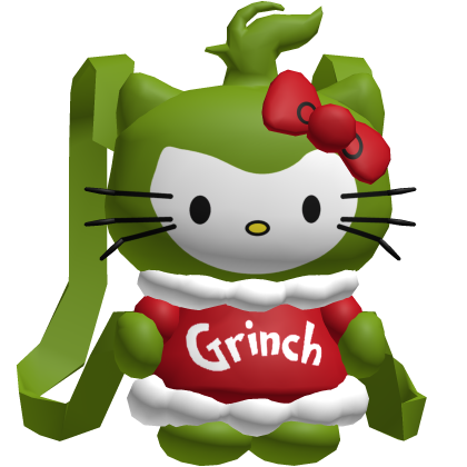 Cute Green Christmas Kitty Backpack Xmas Bow [3.0]
