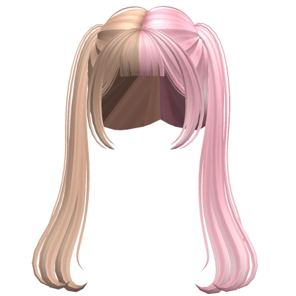 Long Anime TwinTails w/ Bnags (Blonde & Pink) Roblox item