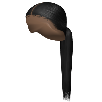 Sleek Low Middle Part Ponytail + Edges in Black