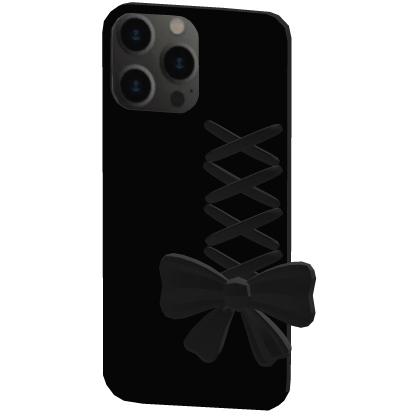adorable black phone with bow Roblox item