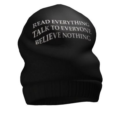 Oversized Graphic Beanie Black