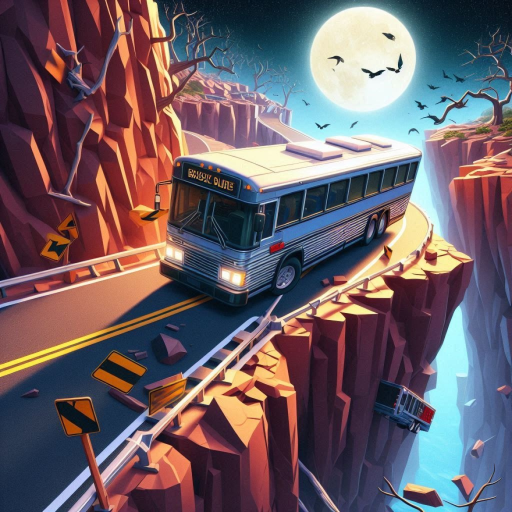 🚌 Drive a bus on dangerous cliffs