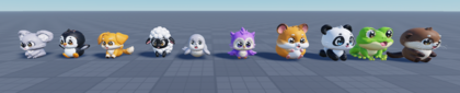 Cute Animal Pets Pack | 10 Pets preview 1