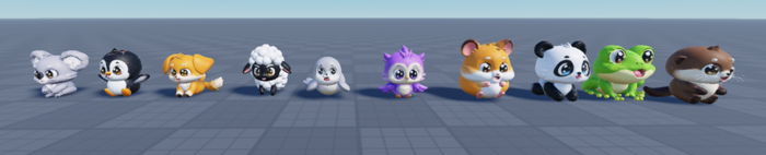Cute Animal Pets Pack | 10 Pets preview 1
