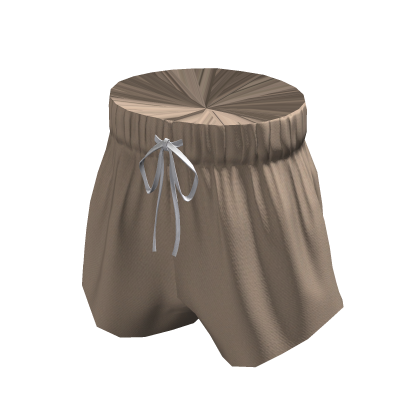 Cotton High-Waisted Shorts - Beige thumbnail