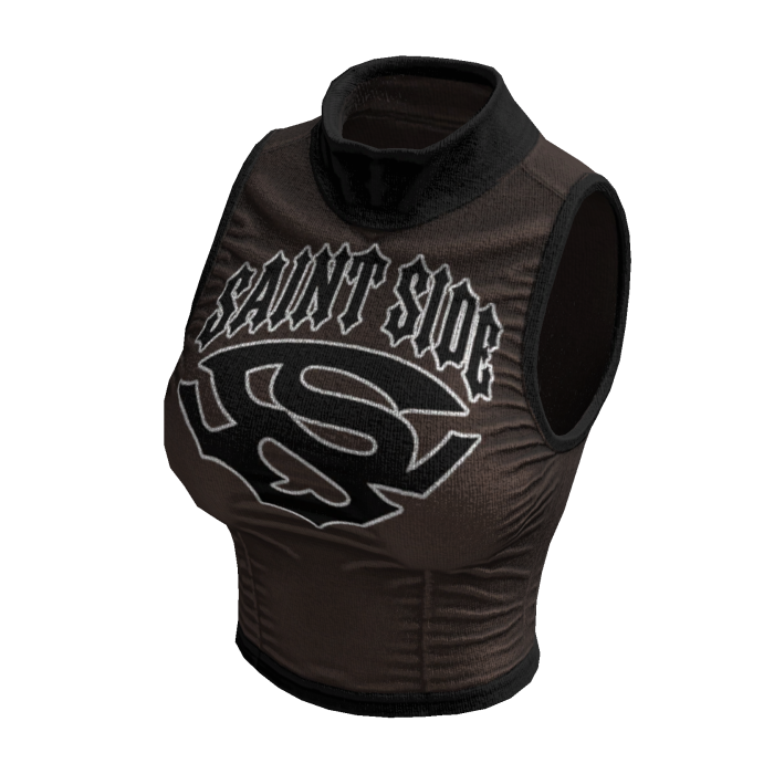 Sleeveless Y2K Top (Brown Black)