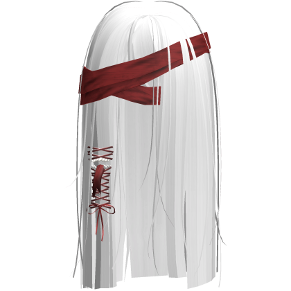Creepy White Monster Hair w Red Bandages Roblox item