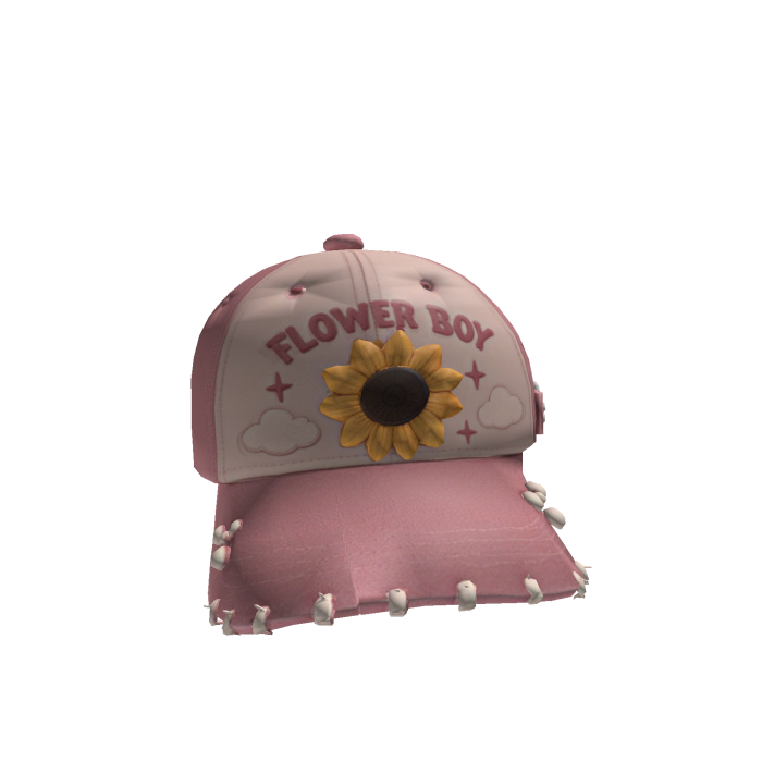 Pink Flower Boy Sunflower Cap