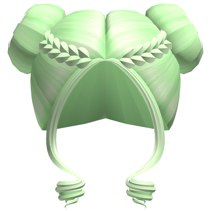 -',ৎ Braids to High Buns with Bangs in Green