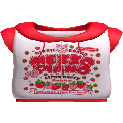 ♡ Strawberry Mezzo piano hoodie Roblox item