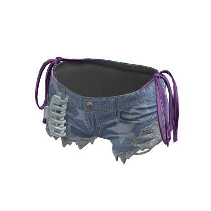 BB Y2K Summer Ripped Light Shorts & Purple Bikini thumbnail