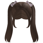 ୨♡cute brown hair with pink bows♡୧