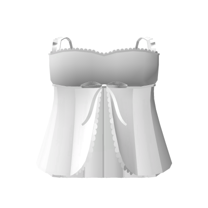 cutesy ruffled dress in white Roblox item