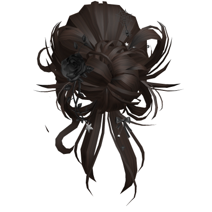 Gothic Messy Rose Thorn Bun (Dark Brown)