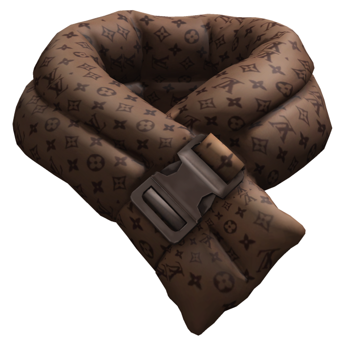 Brown LV Designer Puffer Scarf