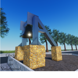 Glocke an der Verkehrsinsel