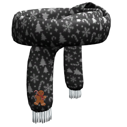 black cozy christmas scarf