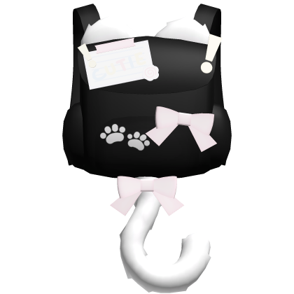 ♡ kawaii black kitty backpack w white tail