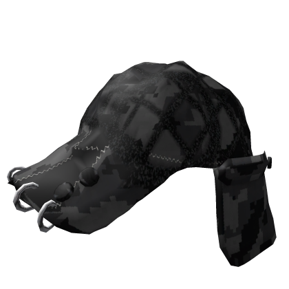 Pierced Black Camo Cap