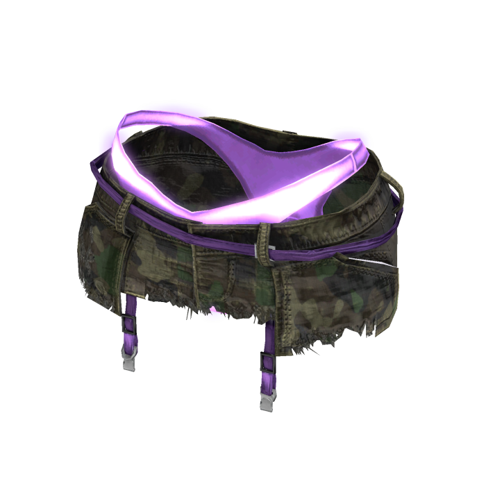 Torn Skirt With Neon Emissive Bikini Purple