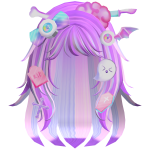 Cute Pastel Goth Long Whimsy hair in purple