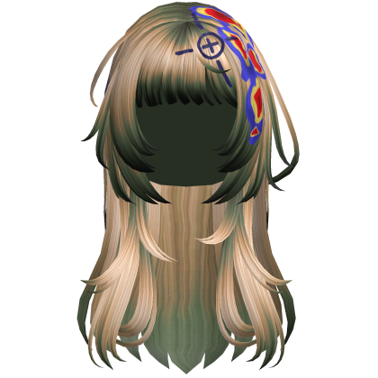 Green Heatwave Crosshair Punk Flowy Girl Hair