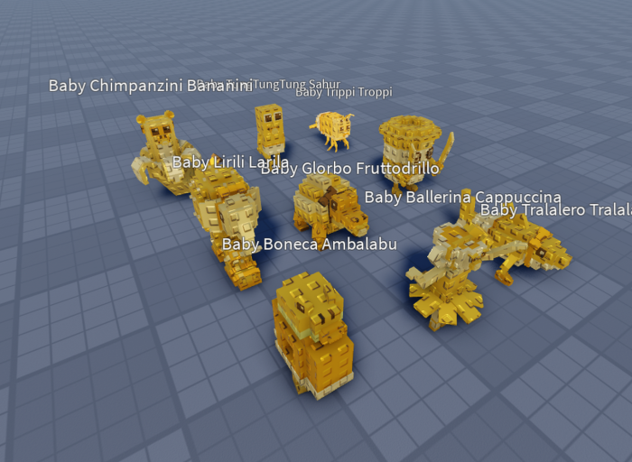 Baby Brainrots Collection Gold Edition (Rigged) preview 5
