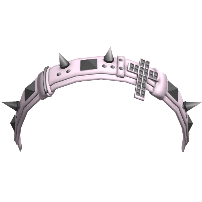 Pastel Pink Goth Vkei Headband Spiky w Cross Studs