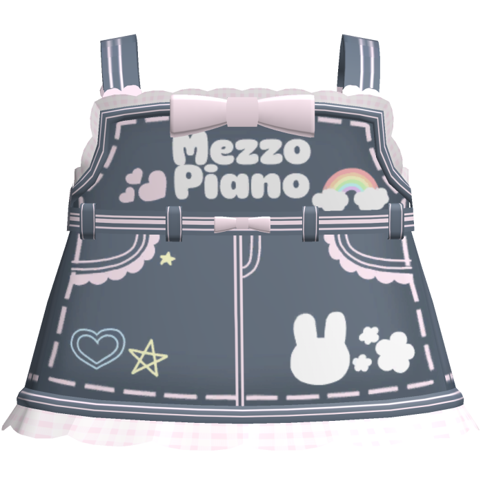 Cute Dark Blue Mezzo Piano Overalls