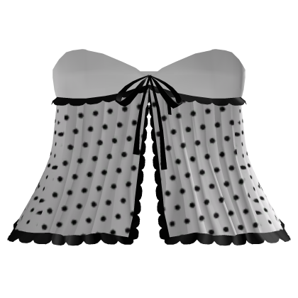 Cute White Dress With Polka Dots, Ruffles, Bow 