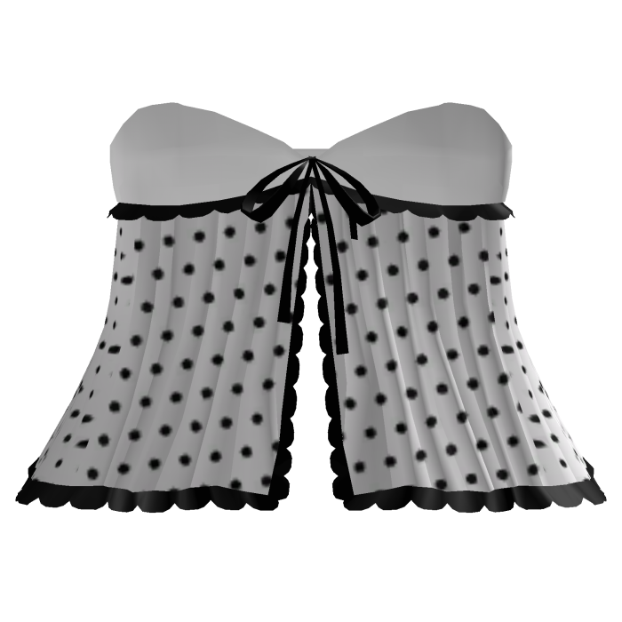 Cute White Dress With Polka Dots, Ruffles, Bow 