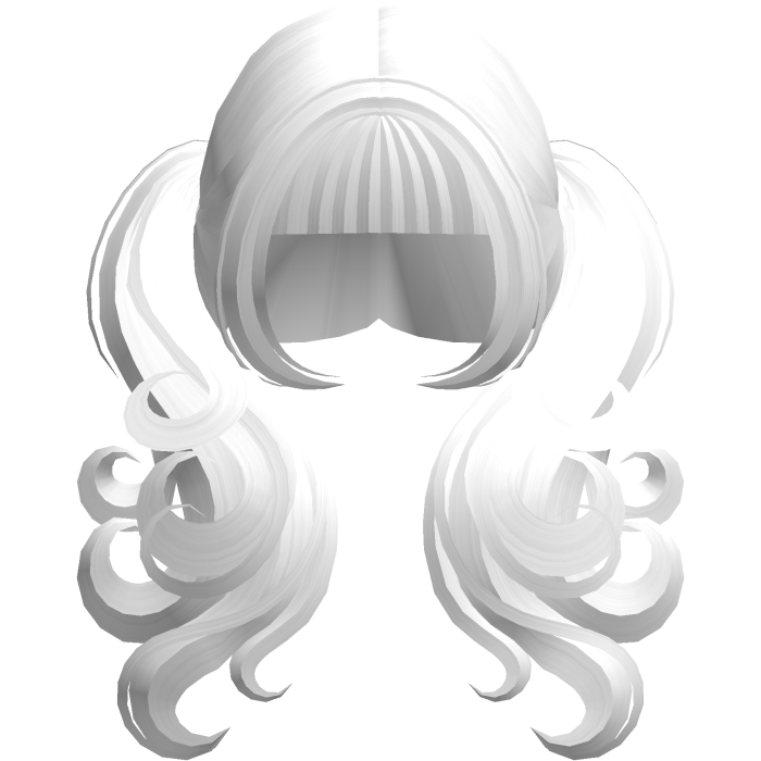 White Cute Long Messy Swirly Pigtails