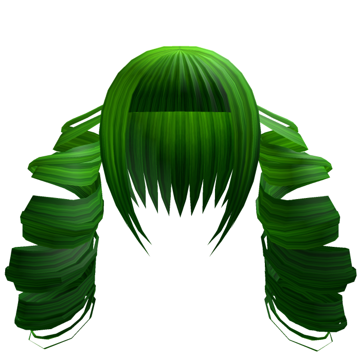 Long Curly Goth Pigtails green