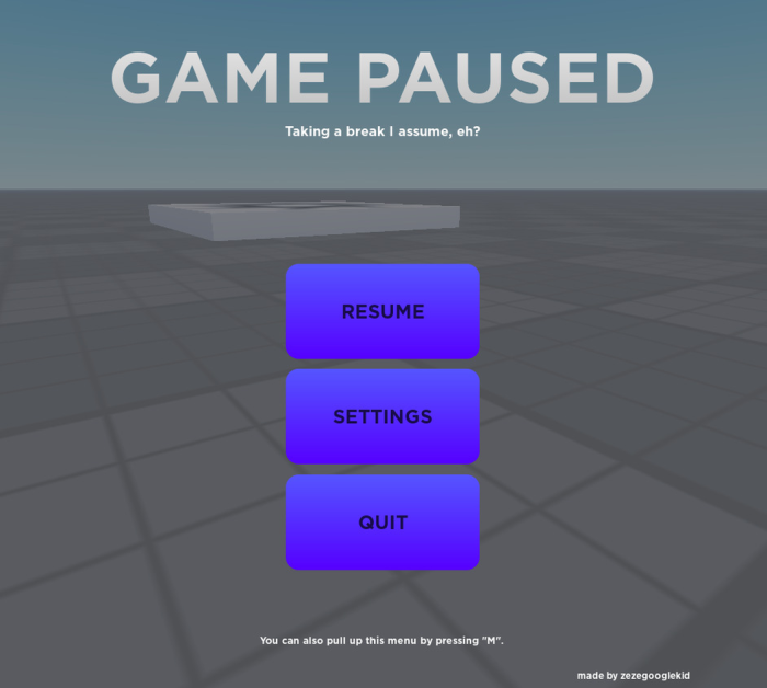 Menu GUI preview 1