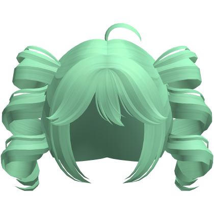 green kawaii swirly popstar pigtails