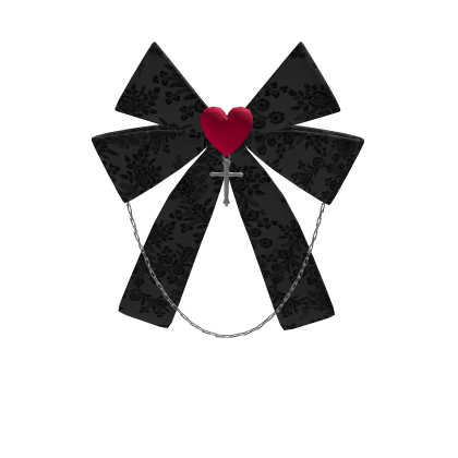 Gothic Heart Cross Hair Bow (black) Roblox item