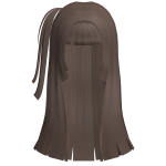 ୨ FREE : Cute moe long brown hair w/ side ponytail