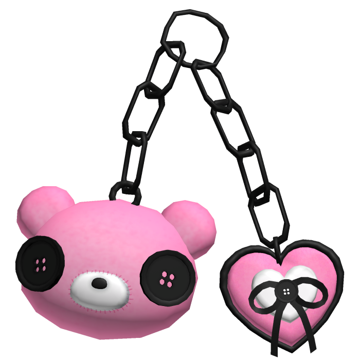 🤍 kawaii bear plushie charm keychain pink