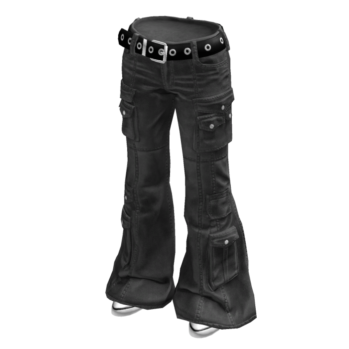 Gray Low Rise Y2K Flared Denim