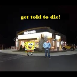 Spongey tells you to die at McDonalds Simulator! icon