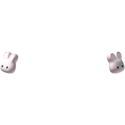 cute bunny high pigtail hair clips in pink Roblox item