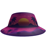 ⏳[LIMITED] Vaporwave Sunset Bucket Hat [Retro]🌴