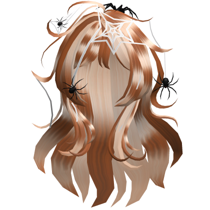 Brown Messy Scene Spider Web Halloween Hair Roblox item